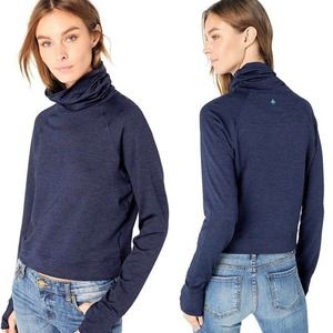 Prana Women’s Gleeson Navy Blue Cropped Running Top Size Medium